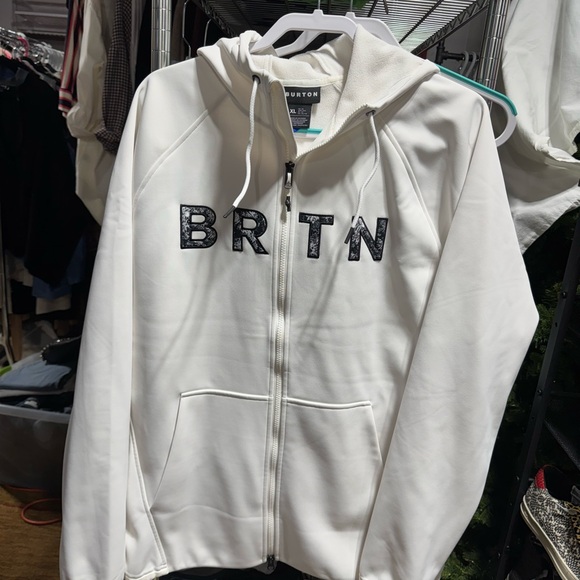 Burton White Zip-Up Hoodie - Picture 1 of 5